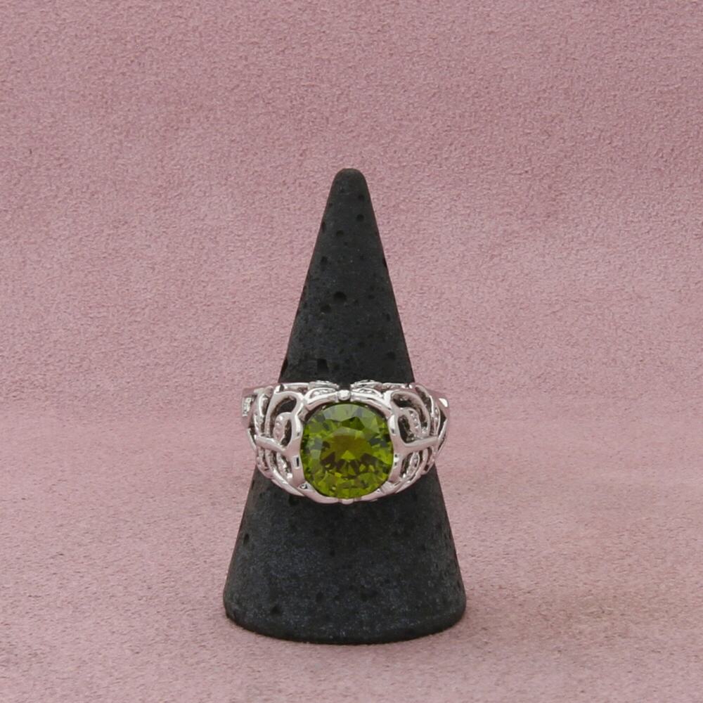 sterling silver green cz butterfly ring size 9